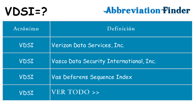 ¿Qué quiere decir vdsi