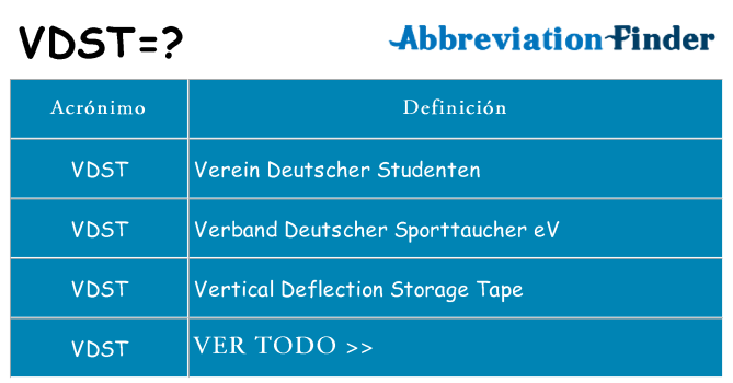 ¿Qué quiere decir vdst