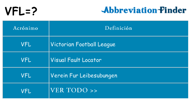 ¿Qué quiere decir vfl