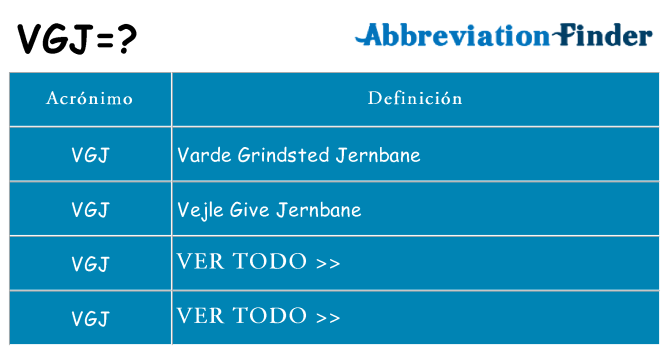 ¿Qué quiere decir vgj