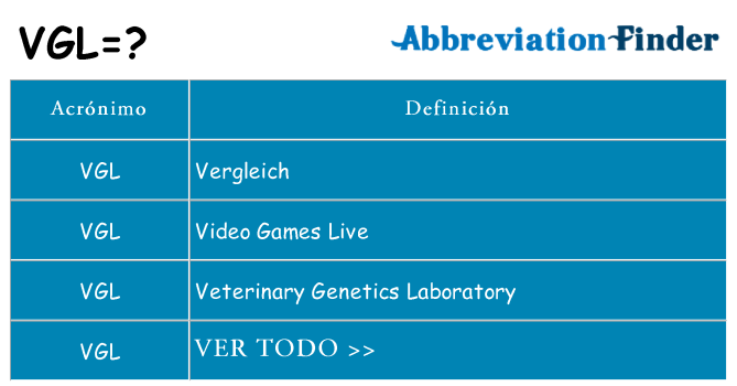 ¿Qué quiere decir vgl