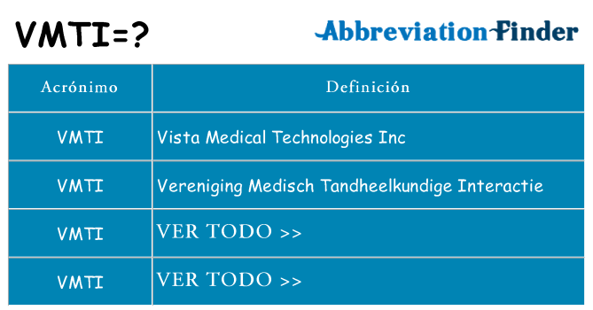 ¿Qué quiere decir vmti