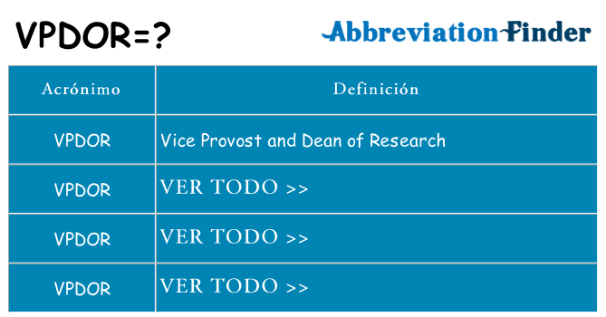 ¿Qué quiere decir vpdor