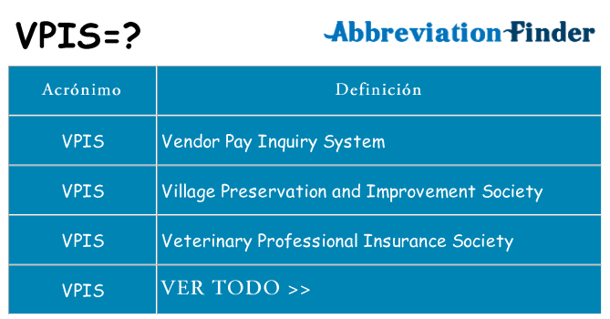 ¿Qué quiere decir vpis