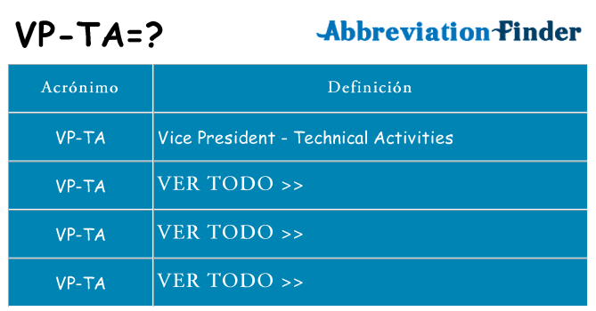 ¿Qué quiere decir vp-ta