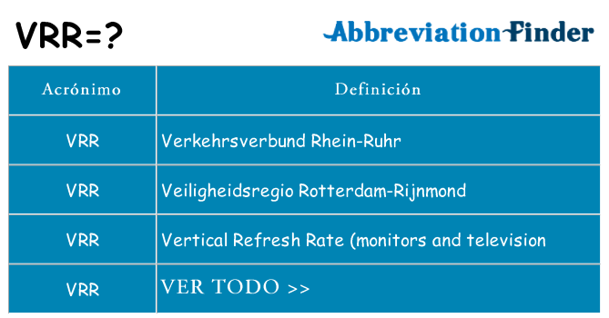 ¿Qué quiere decir vrr