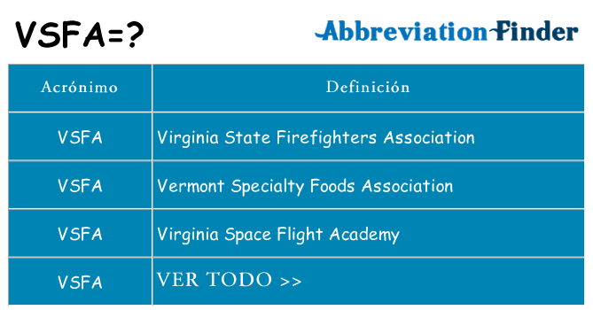 ¿Qué quiere decir vsfa