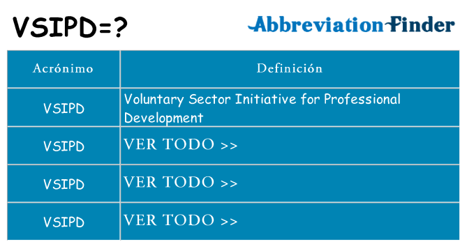 ¿Qué quiere decir vsipd