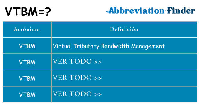 ¿Qué quiere decir vtbm