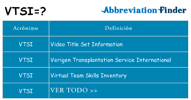 ¿Qué quiere decir vtsi