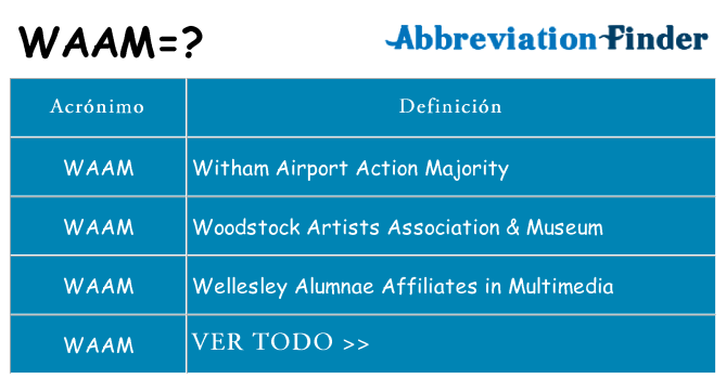 ¿Qué quiere decir waam