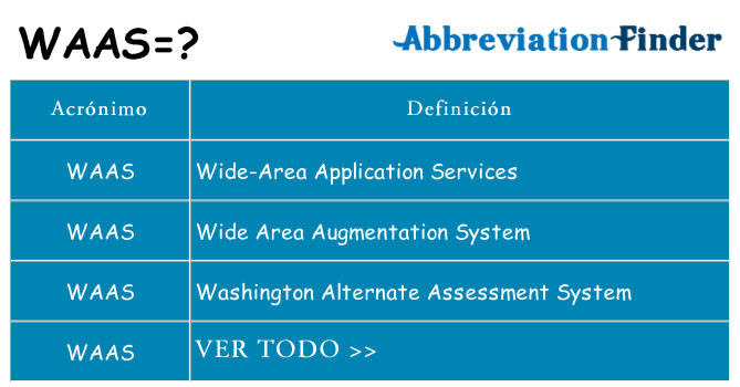 ¿Qué quiere decir waas