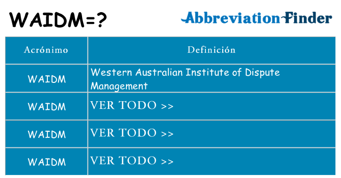 ¿Qué quiere decir waidm