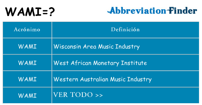 ¿Qué quiere decir wami
