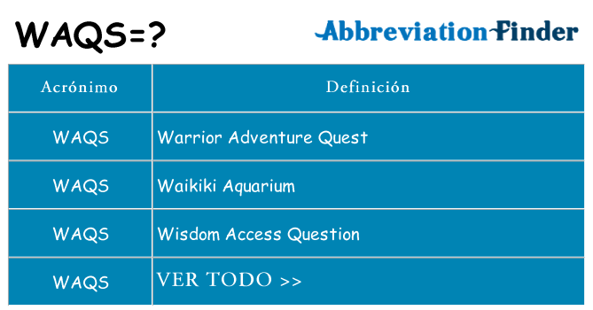 ¿Qué quiere decir waqs