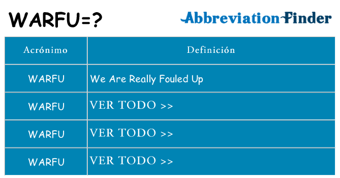 ¿Qué quiere decir warfu