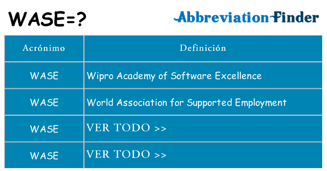 ¿Qué quiere decir wase