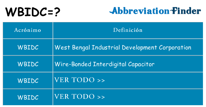 ¿Qué quiere decir wbidc