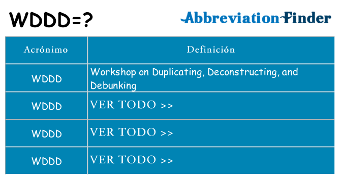¿Qué quiere decir wddd