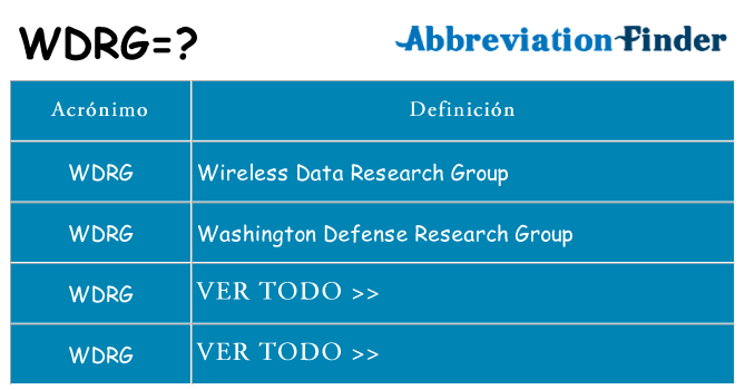 ¿Qué quiere decir wdrg