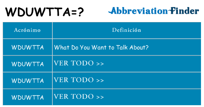 ¿Qué quiere decir wduwtta