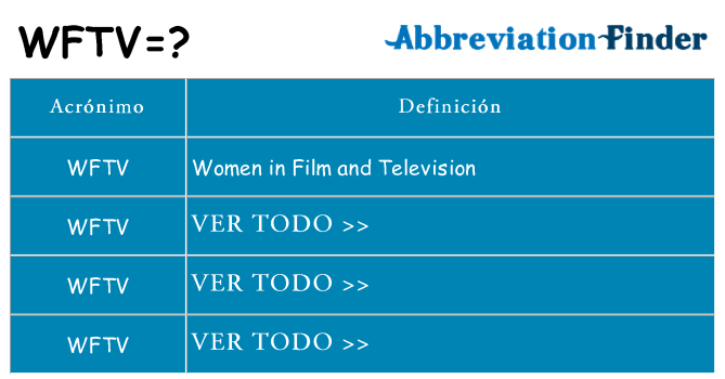 ¿Qué quiere decir wftv