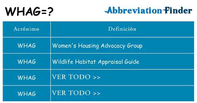 ¿Qué quiere decir whag