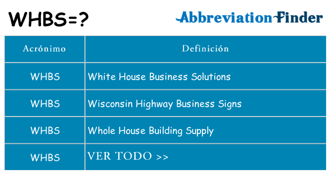 ¿Qué quiere decir whbs
