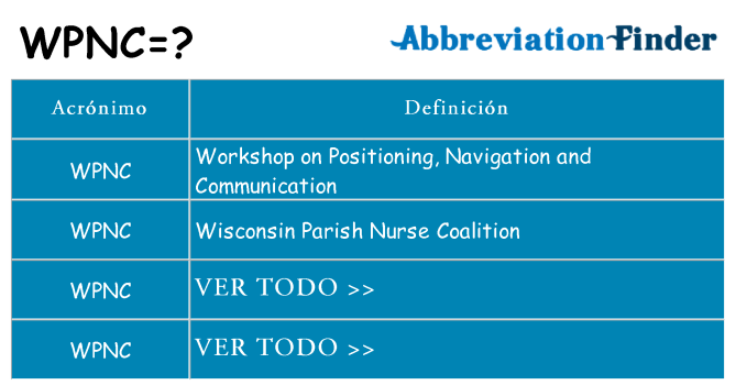 ¿Qué quiere decir wpnc