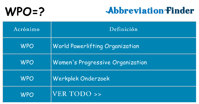 ¿Qué quiere decir wpo