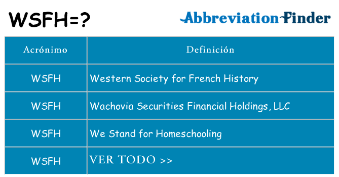 ¿Qué quiere decir wsfh