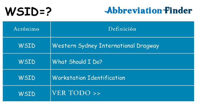 ¿Qué quiere decir wsid