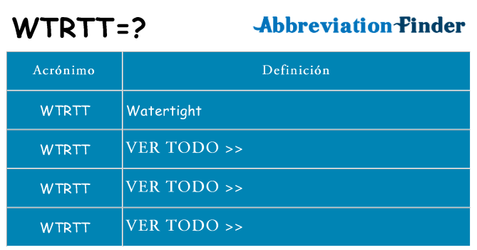 ¿Qué quiere decir wtrtt