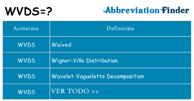 ¿Qué quiere decir wvds