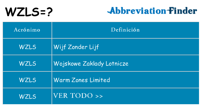 ¿Qué quiere decir wzls