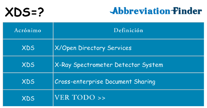 ¿Qué quiere decir xds