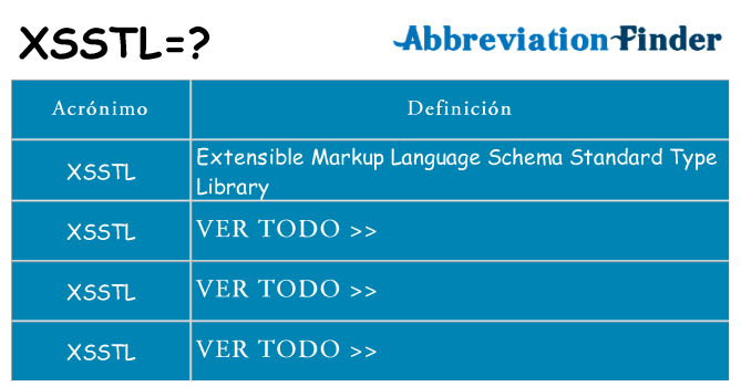 ¿Qué quiere decir xsstl