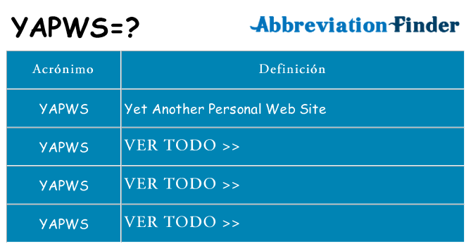 ¿Qué quiere decir yapws