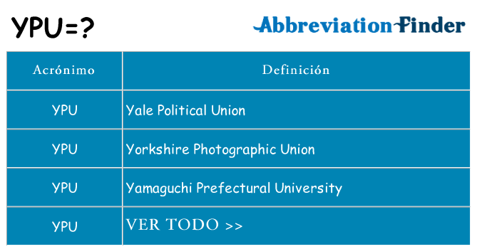 ¿Qué quiere decir ypu