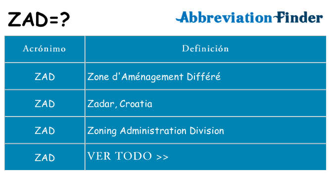 ¿Qué quiere decir zad