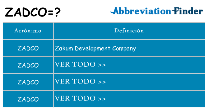 ¿Qué quiere decir zadco