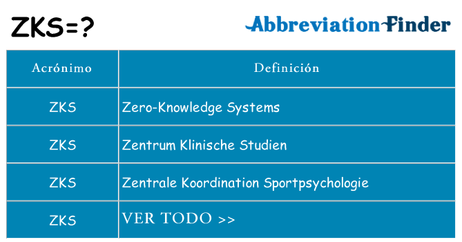 ¿Qué quiere decir zks