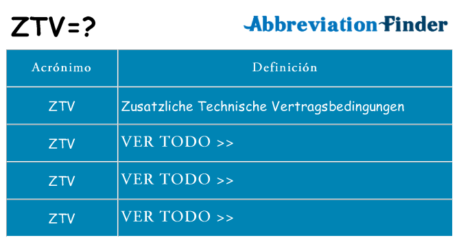 ¿Qué quiere decir ztv