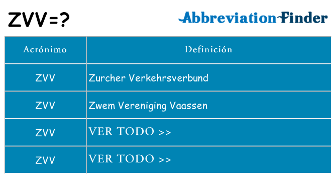 ¿Qué quiere decir zvv