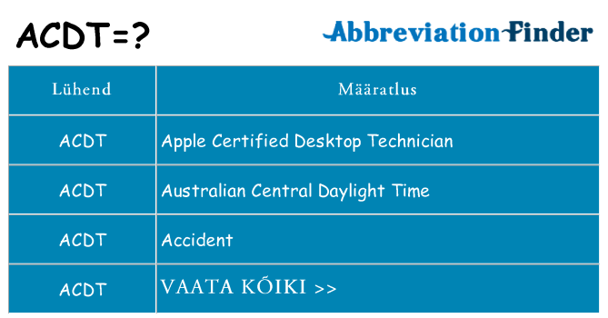 Mida acdt seista
