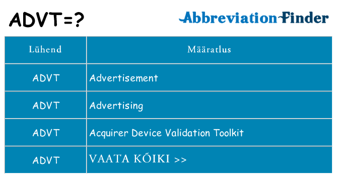 Mida advt seista