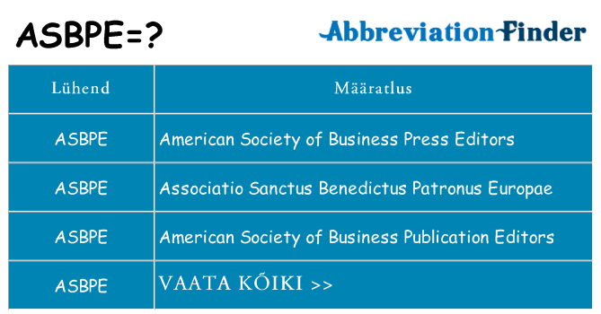 Mida asbpe seista