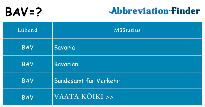 Mida bav seista