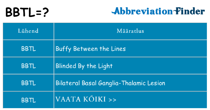 Mida bbtl seista