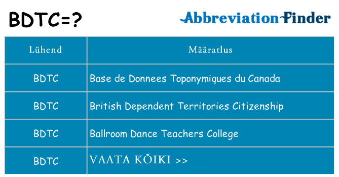 Mida bdtc seista